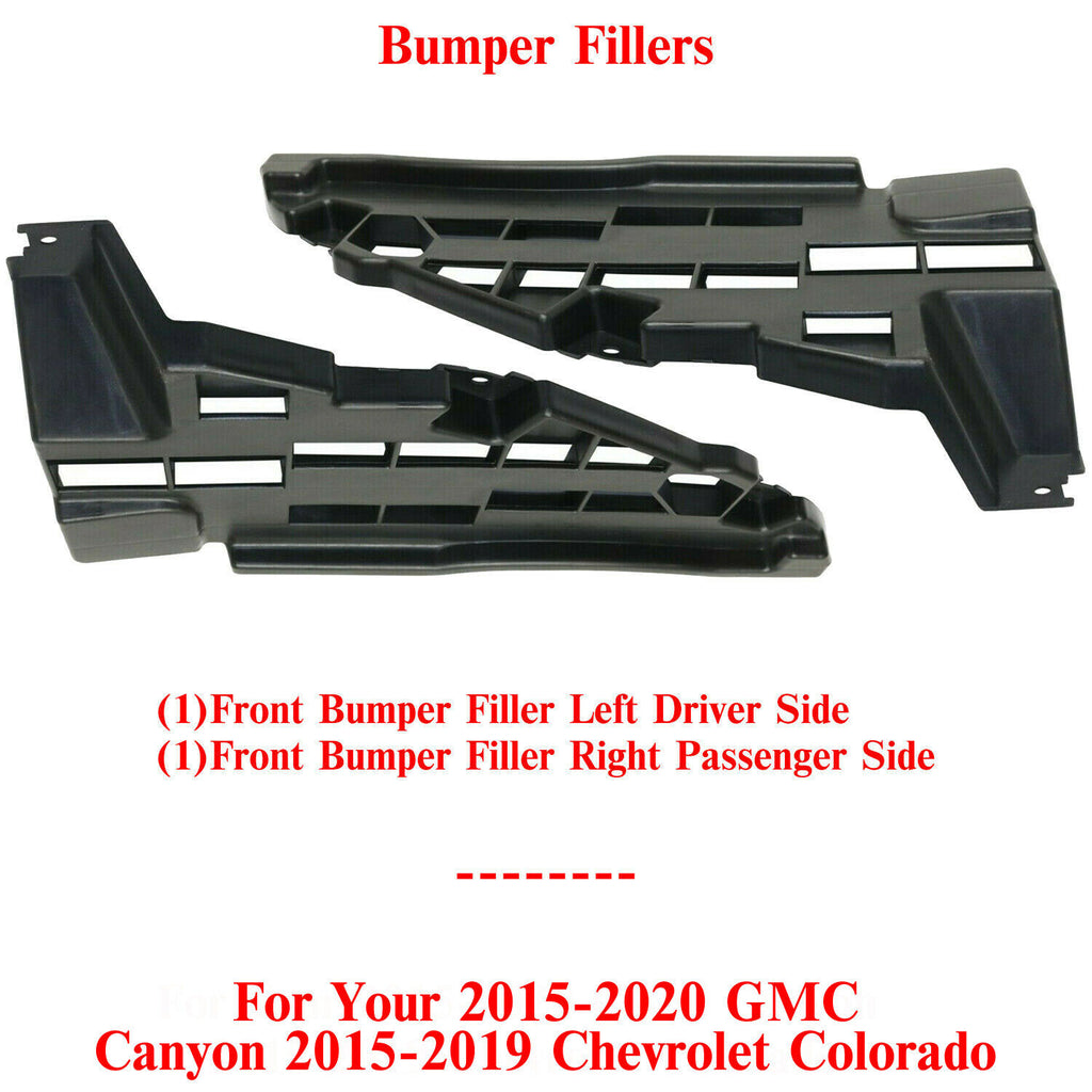 Front Bumper Filler LH and RH Side For 15-19 Chevrolet Colorado 15-20 GMC Canyon
