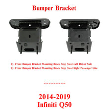 Load image into Gallery viewer, Front Bumper Stay Steel Mounting Bracket Set For 2014-2019 Infiniti Q50