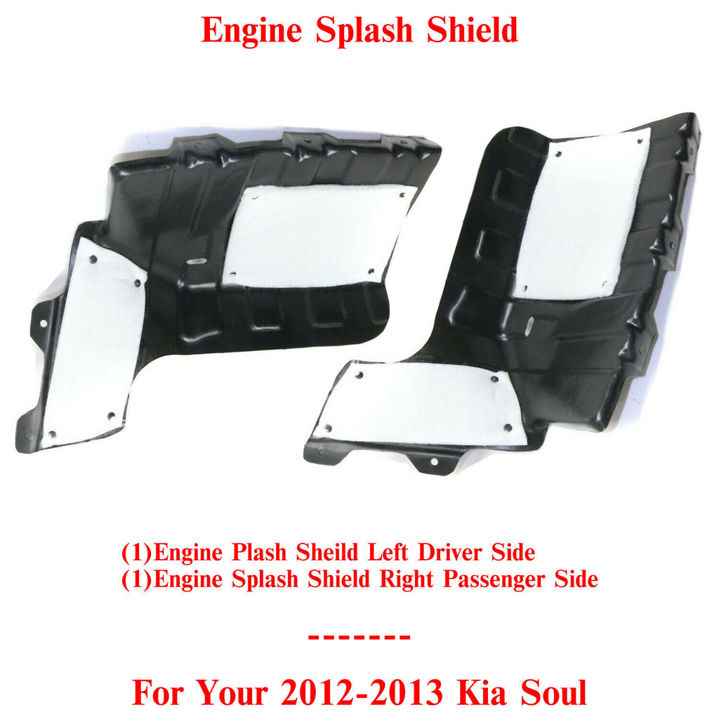 Engine Splash Shield Left Driver & Right Passenger Side For 2012-2013 Kia Soul