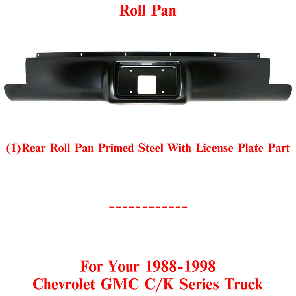 Rear Roll Pan Primed Steel Step side For 1988-98 Chevrolet GMC C/K Series Truck