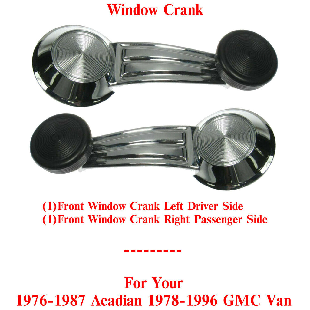 Front Door Window Crank Handle Left & Right For 76-87 Acadian / 78-96 GMC Van