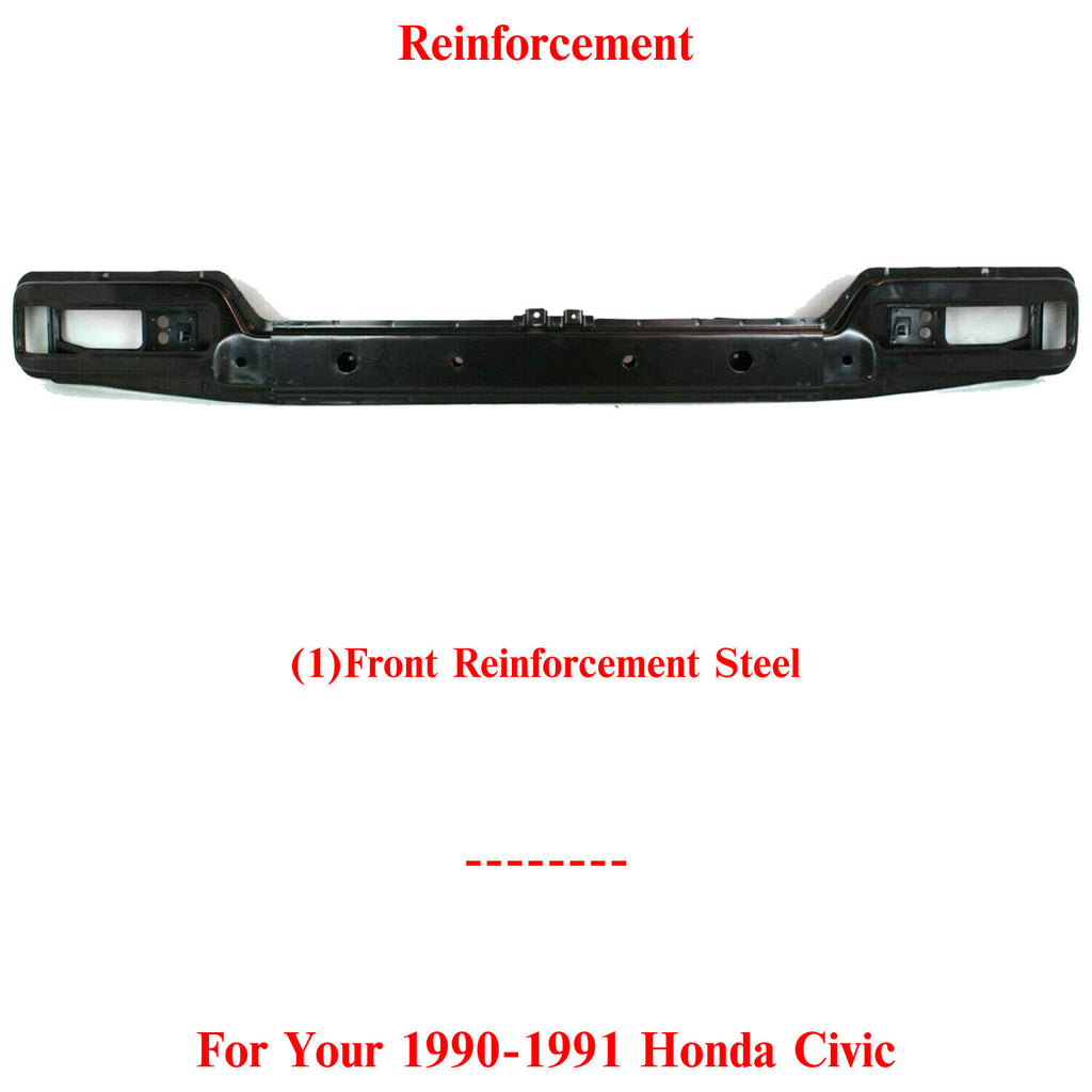 Front Bumper Reinforcement Steel Primed For 1990-1991 Honda Civic