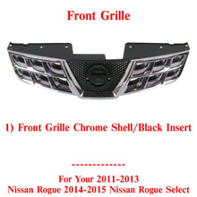 Load image into Gallery viewer, Front Grille Chrome Shell Primed Insert For 11-13 Nissan Rogue 14-15 Select