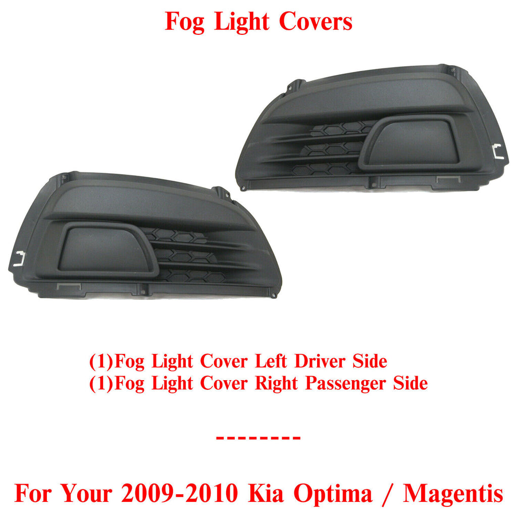 Fog Light Cover Left & Right Sides For 2009-2010 Kia Optima / Magentis