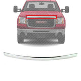 Front Hood Molding Trim With Chrome For 2007-2013 GMC Sierra 1500 2500 HD 3500
