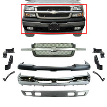 Load image into Gallery viewer, Front Bumper Kit Chrome Steel + Grille + Brackets For 2003-2006 Silverado 1500