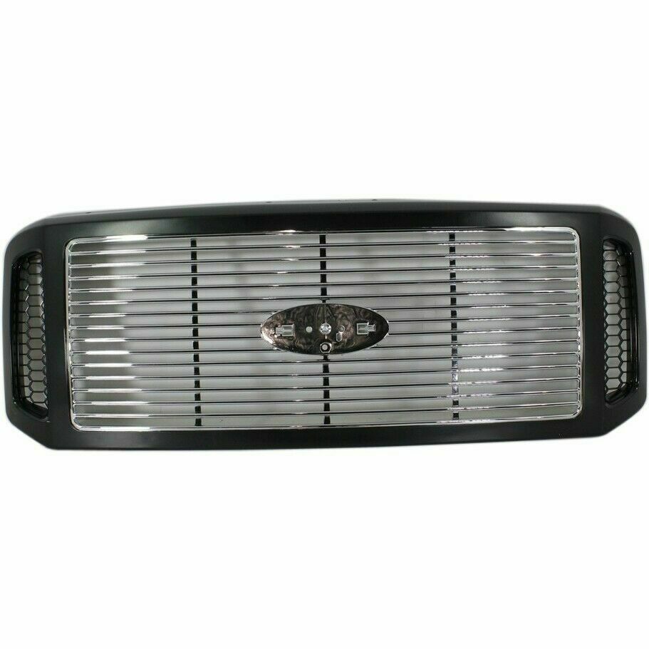 Grille Assembly Primed Shell w/Chrome Insert 2005-07 Ford F-250 Harley-Davidson