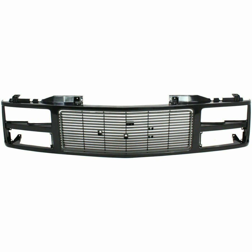 Front Grille Primed Shell and Insert Black For 1988 - 1993 GMC C/K Series