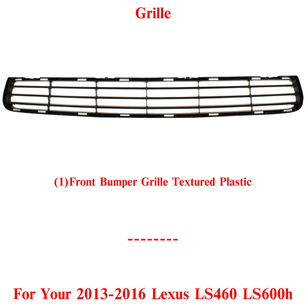 Front Bumper Grille Textured Plastic For 2013-2017 Lexus LS460 LS600h