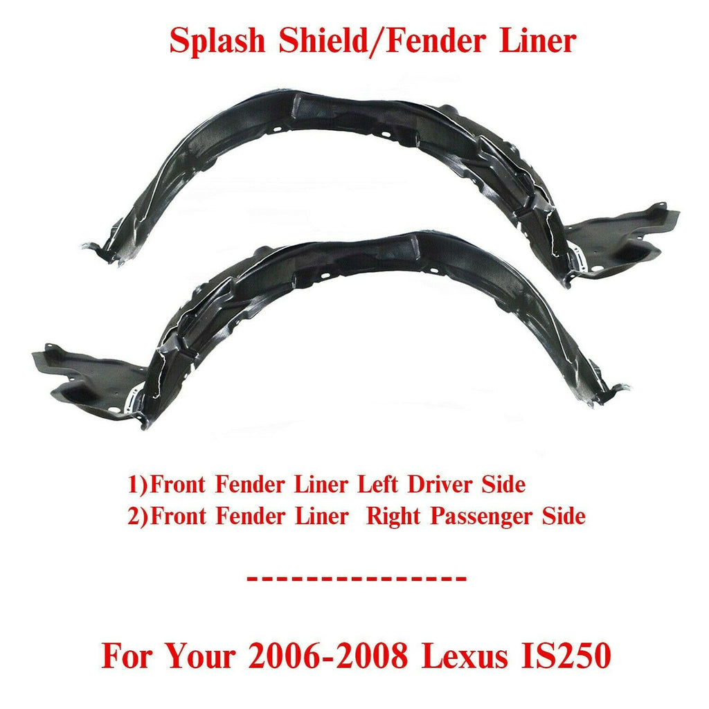 Front Fender Liner Left & Right Side For 2006-2008 Lexus IS250/ IS350