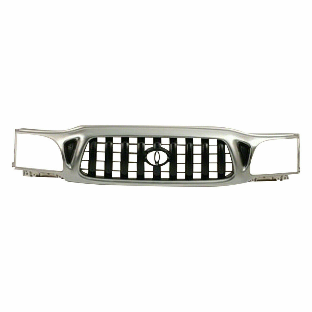 Front Chrome Grille with Black Insert + Bumper Kit For 2001-2004 Toyota Tacoma