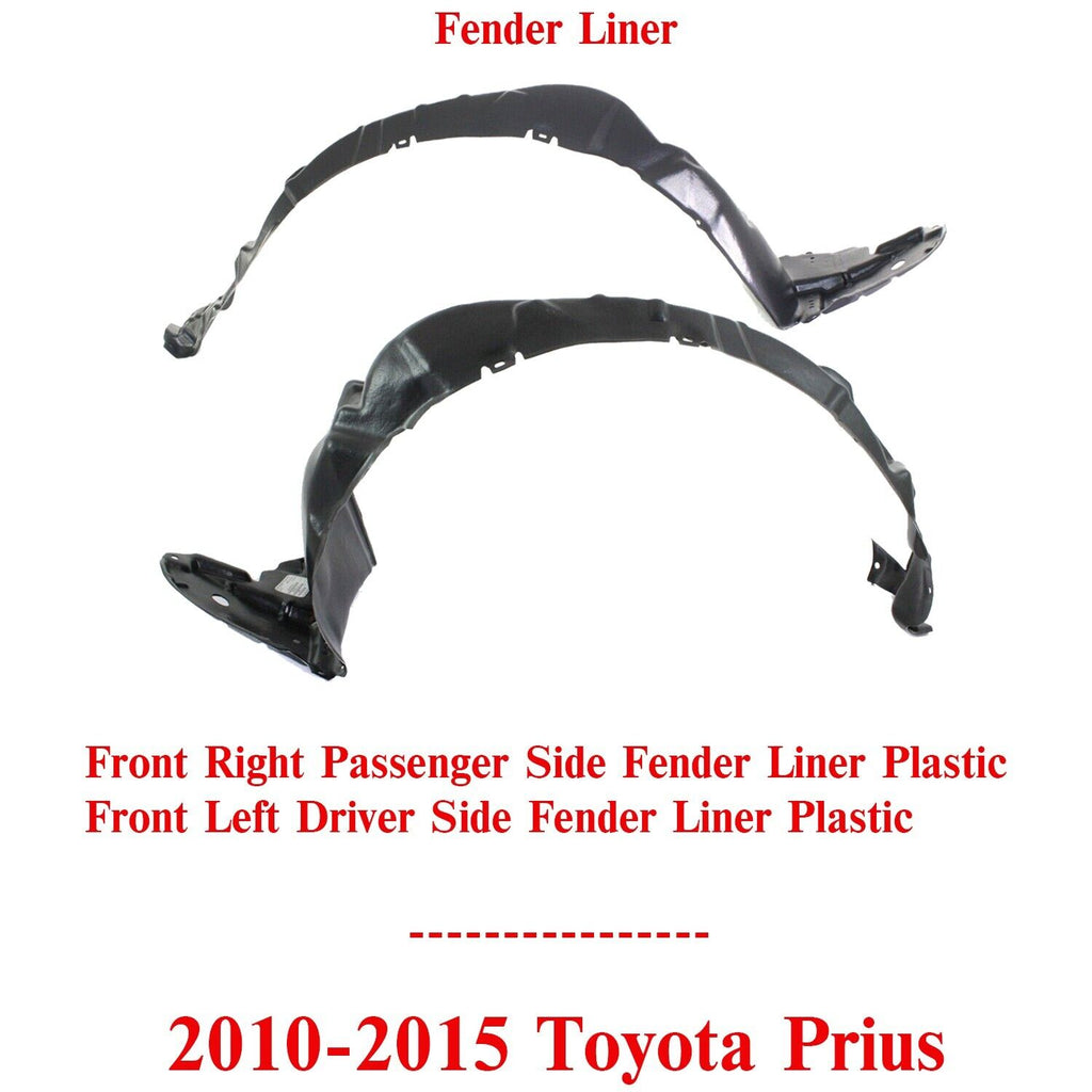 Front Fender Liner Left Driver & Right Passenger Side For 2010-2015 Toyota Prius