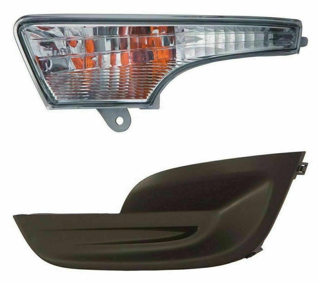 Front Left Side Signal + Fog Lamp Cover Textured For 2013-2015 Nissan Altima