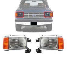 Load image into Gallery viewer, Set Of Headlight Assembly LH &amp; RH For 1987-1991 Ford F-150 1988-91 F-Super Duty