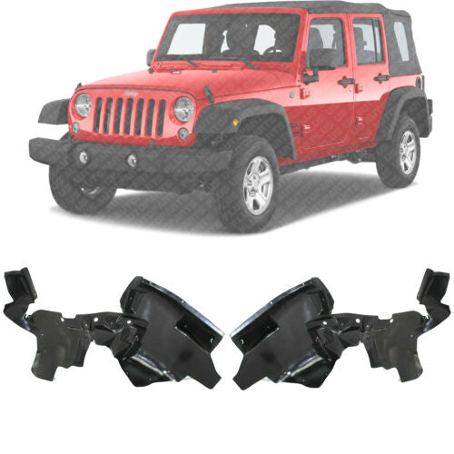 Front Splash Shield Fender Liner With/Aluminum LH& RH For 2007-18 Jeep Wrangler