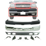 Front Bumper Chrome Kit Steel Set of 9 For 2003-2006 Chevy Silverado 2500HD 3500