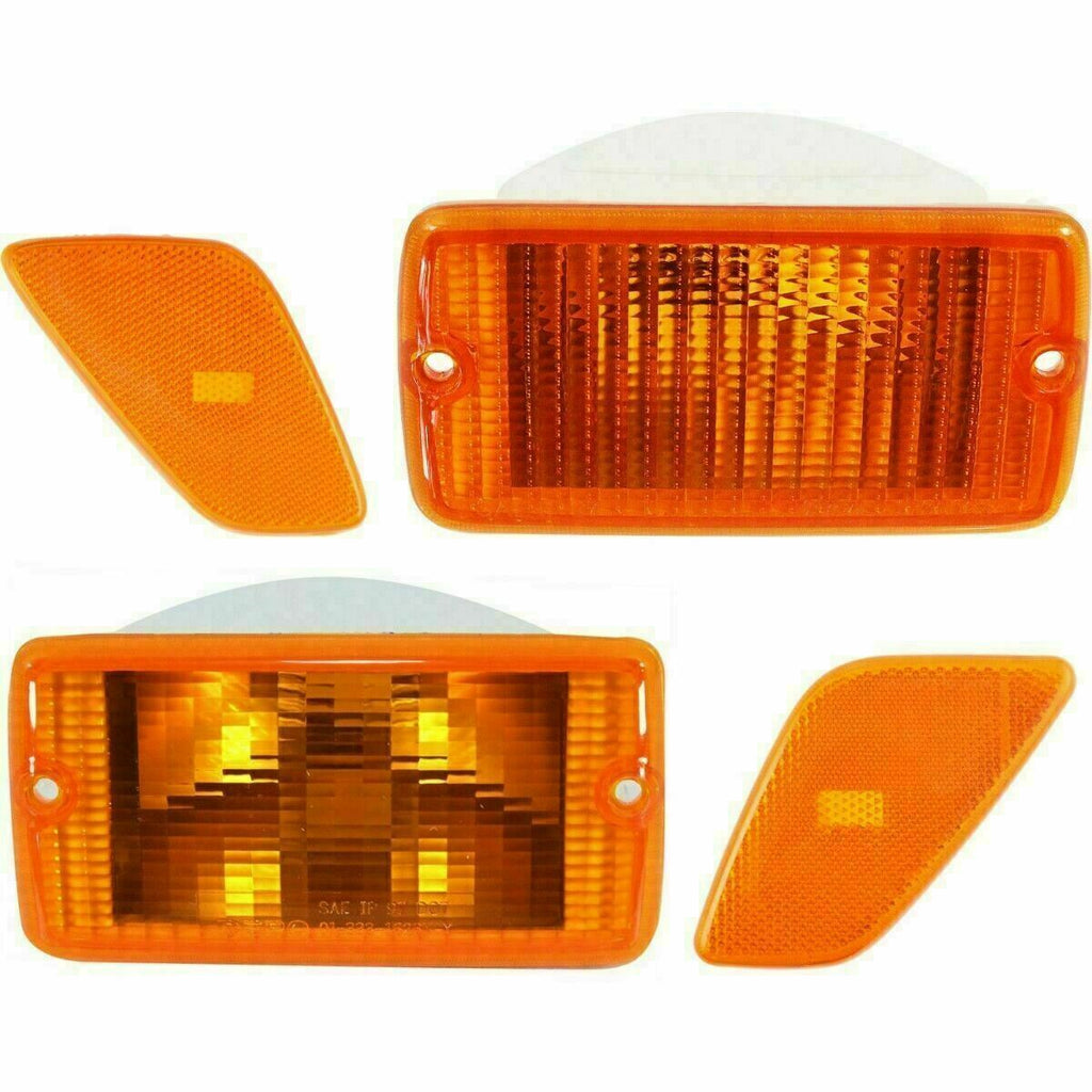 Front Bumper End Caps + Signal Lamp & Side Marker Lights For 01-06 Wrangler (TJ)