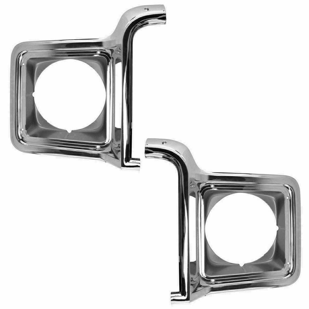 Head Lamp Door Chrome Round Left & Right Side For 1973-1978 C/K Series