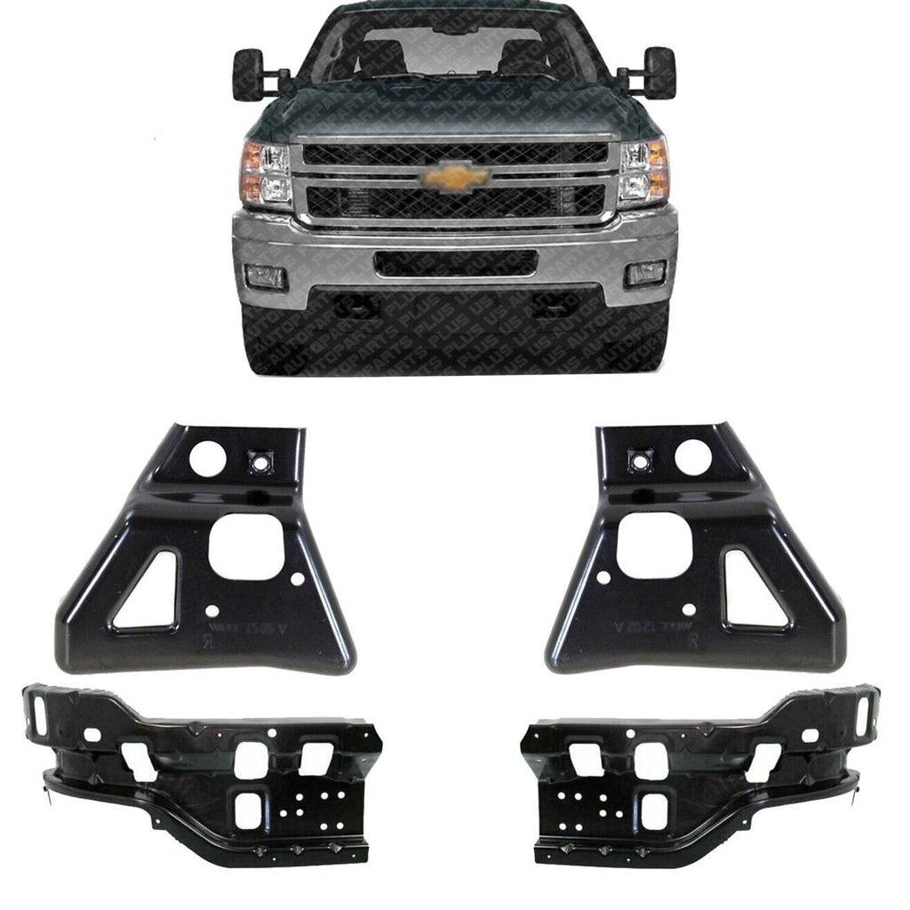 Front Bumper Brackets Outer+ Impact LH & RH Side For 11-14 Silverado 2500HD 3500