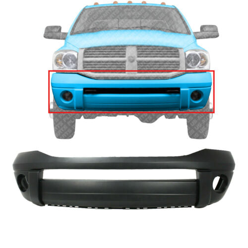 Front Bumper Cover Primed with Fog Light Hole Insert For 2006-2009 Dodge Ram 1500-3500