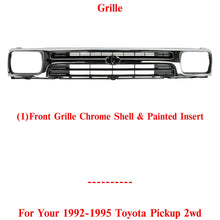 Load image into Gallery viewer, Front Grille Chrome Shell &amp; Painted Insert For 1992-1995 Toyota Pickup 2WD