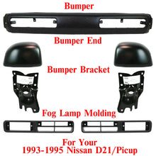 Load image into Gallery viewer, Front Bumper+End Cap+Brackets+Fog Lamp Bezel LH+RH For 1993-95 Nissan D21/Pickup