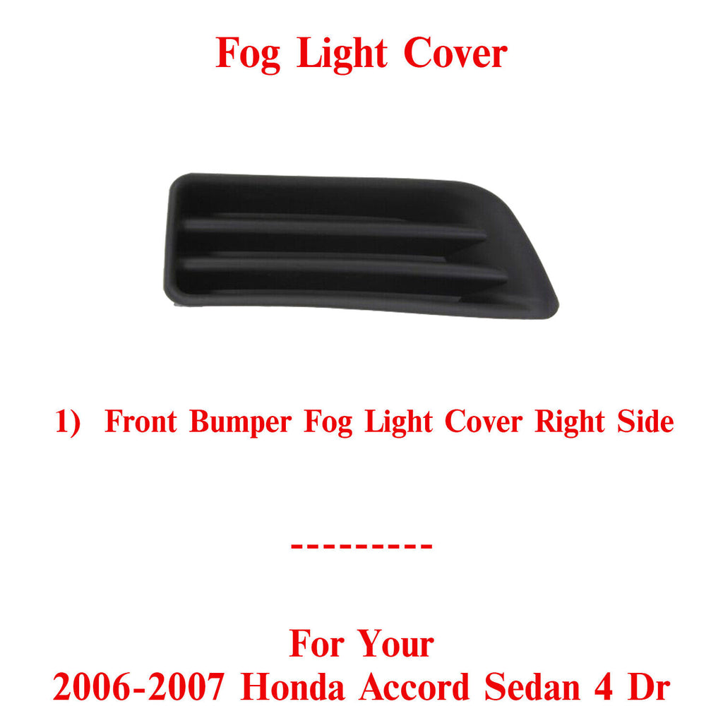 Front Fog Lamp Cover With Bezel Right Passenger Side for 06-07 Honda Accord
