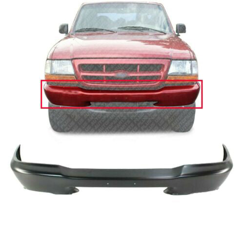 Front Bumper Steel Primed Style Side For 1998-2000 Ford Ranger