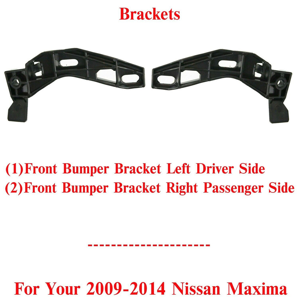 Front Bumper Brackets Left & Right Side Plastic For 2009-2014 Nissan Maxima