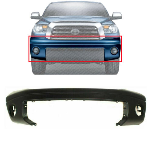 Front Bumper Cover Primed with Fog Light Holes For 2007-2013 Toyota Tundra