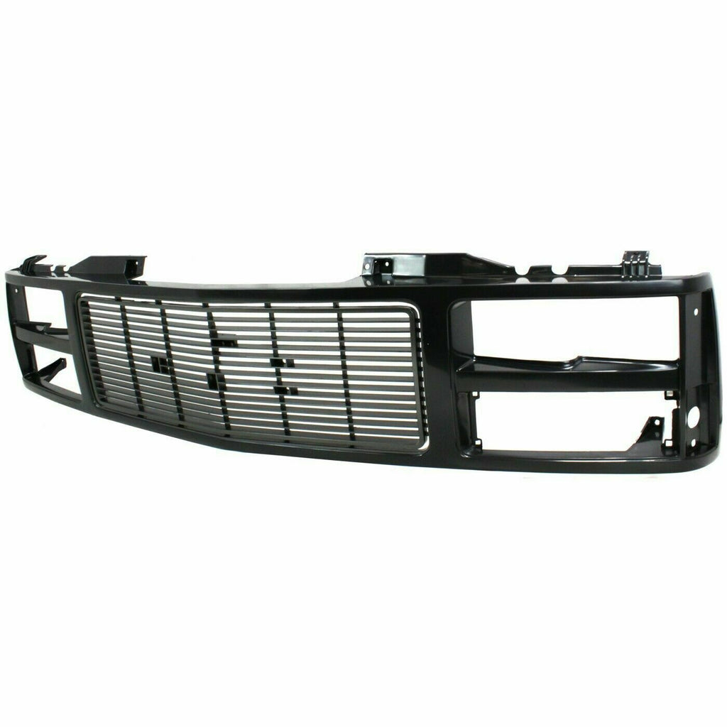 Front Grille Primed Shell and Insert Black For 1988 - 1993 GMC C/K Series