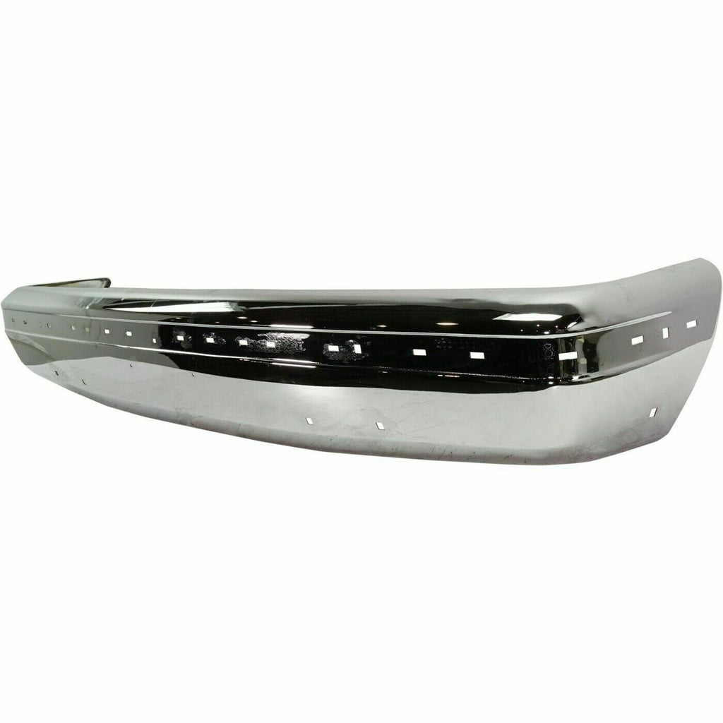 Front Bumper Chrome With Impact Strip Holes For 1987-1991 Ford Bronco / F-Series