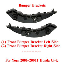 Load image into Gallery viewer, Front Set Of 2 Bumper Brackets Left and Right Side For 2006-11 Honda Civic Sedan