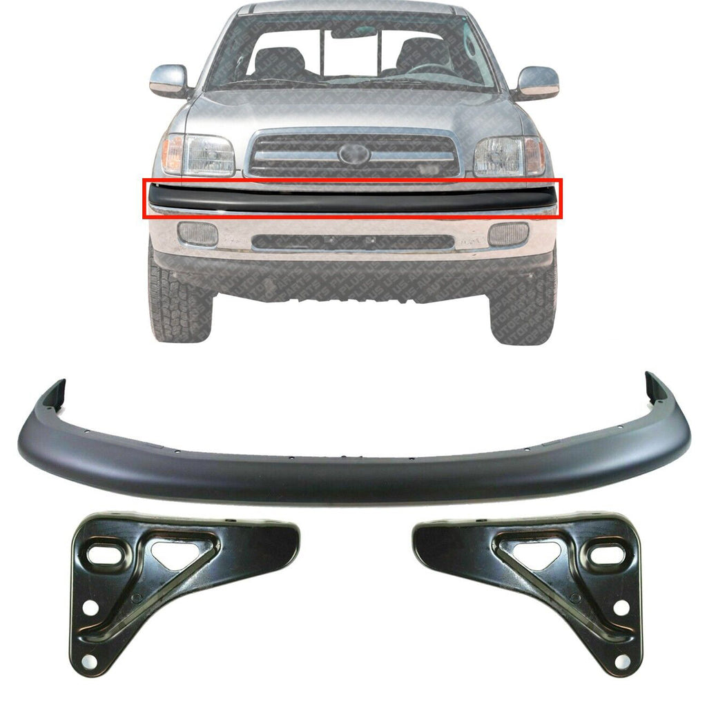 Front Bumper Upper Cover Textured + Brackets LH & RH For 2000-2002 Toyota Tundra