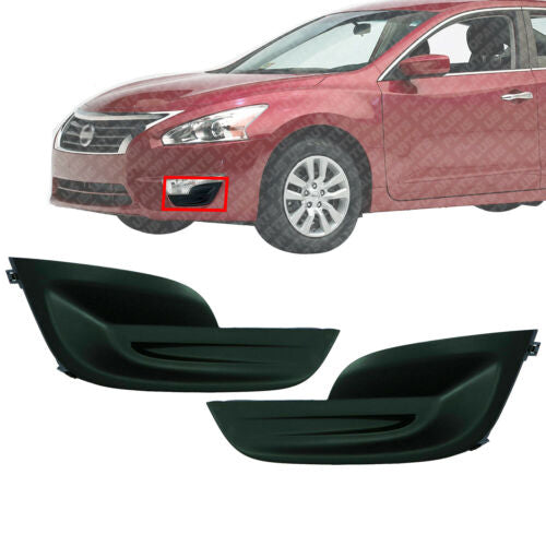 Fog Lamp Cover Left & Right Side Pair Textured For Nissan Altima 2013-2015 Sedan