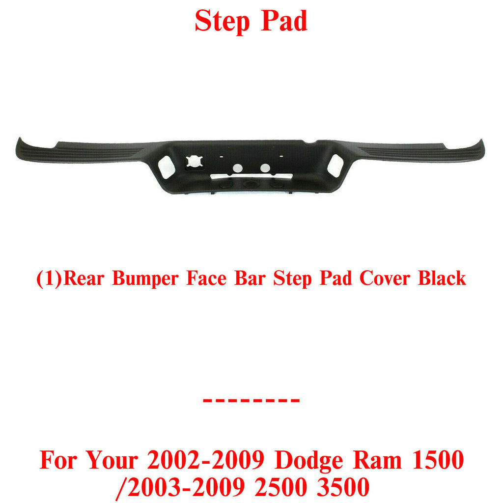 Rear Bumper Face Bar Step Pad Cover Black For 2002-2009 Dodge Ram 1500 2500 3500
