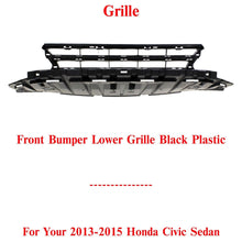 Load image into Gallery viewer, Front Bumper Lower Grille Black Plastic For 2013-2015 Honda Civic Sedan