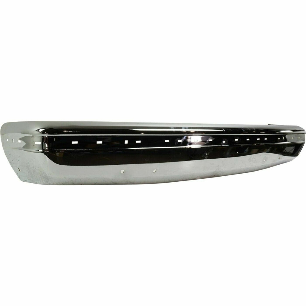 Front Bumper Chrome With Impact Strip Holes For 1987-1991 Ford Bronco / F-Series