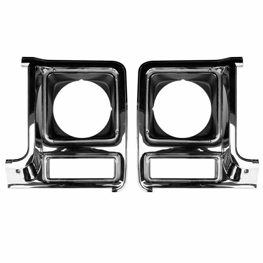 Grille silver and Headlamp Bezel Chrome For 79-80 Chevy GMC C/K Series C10 C20