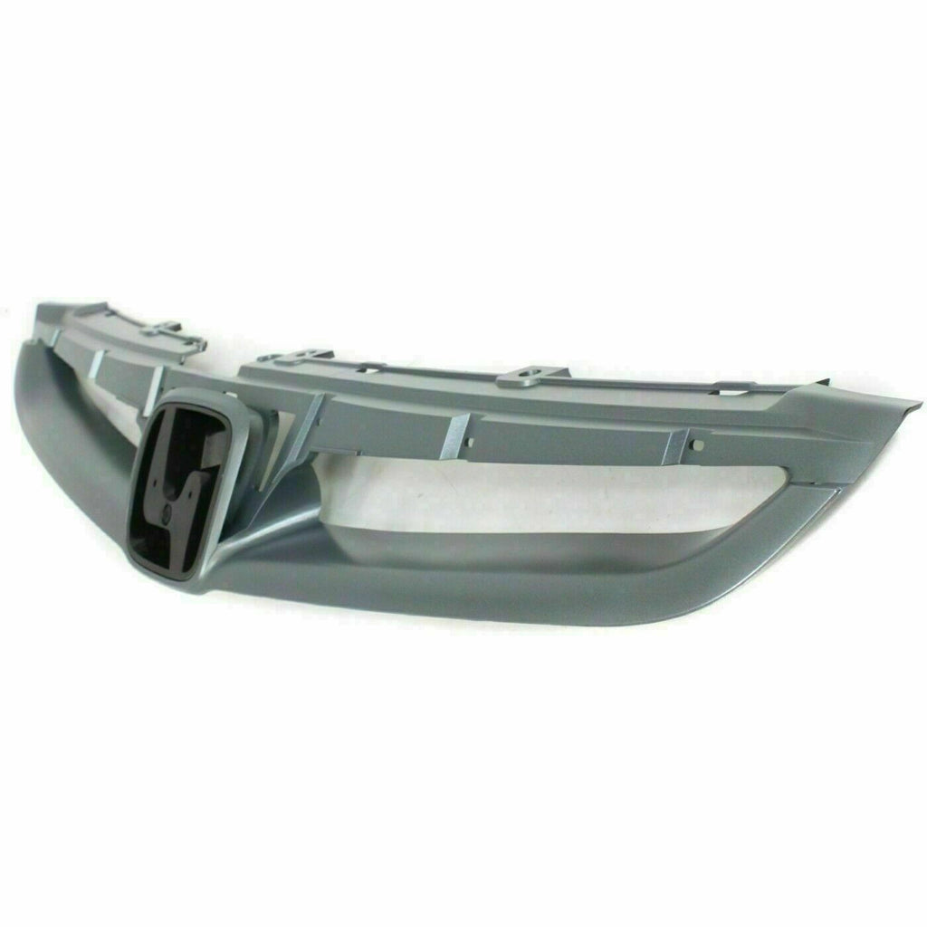 Front Upper Grille Primed Insert +Lower Grille Textured For 2006-07 Honda Accord