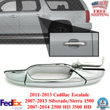 Rear Exterior Door Handle Chrome LH w/o Keyhole For 2007-14 Chevrolet Silverado