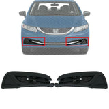 Front Bumper Fog Lamp Hole Covers Set W/o Fog Lamps for 13-15 Honda Civic Sedan