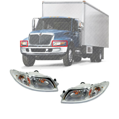 Front Headlamps Assembly LH & RH Side For 2003-16 International 4300 4400 Series