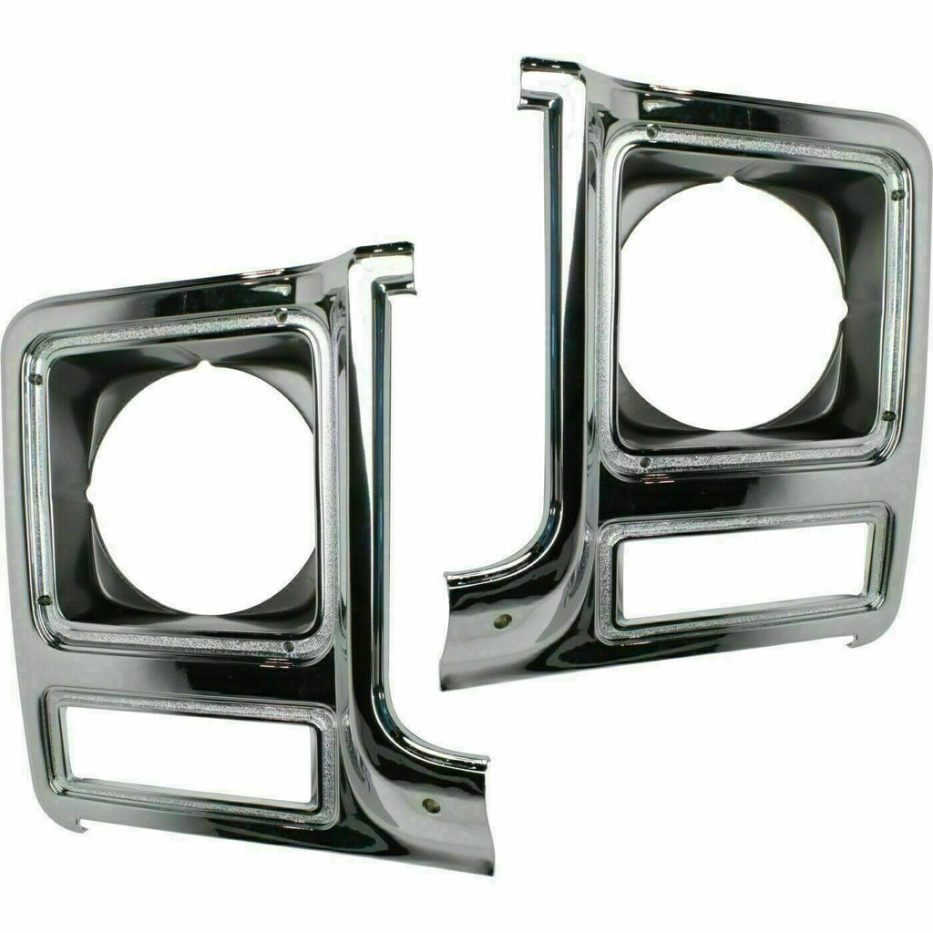 Grille silver and Headlamp Bezel Chrome For 79-80 Chevy GMC C/K Series C10 C20