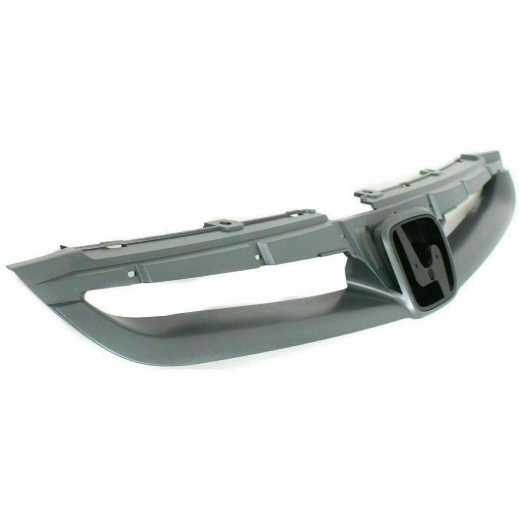 Front Upper Grille Primed Insert +Lower Grille Textured For 2006-07 Honda Accord