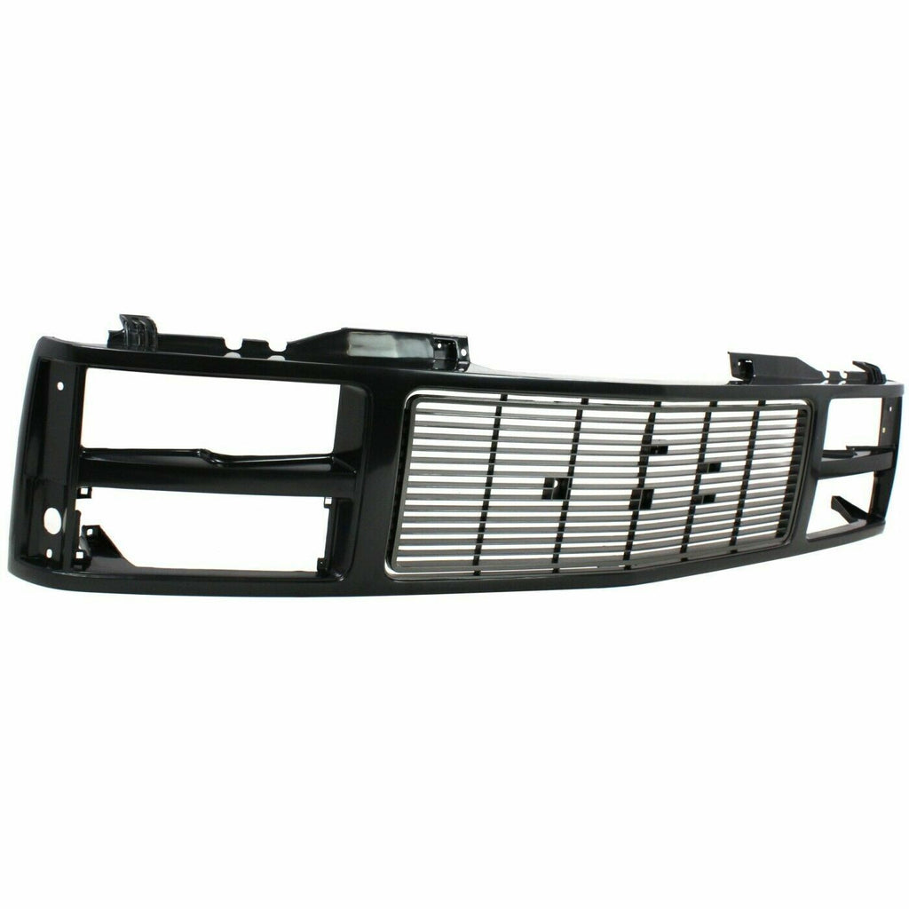 Front Grille Primed Shell and Insert Black For 1988 - 1993 GMC C/K Series