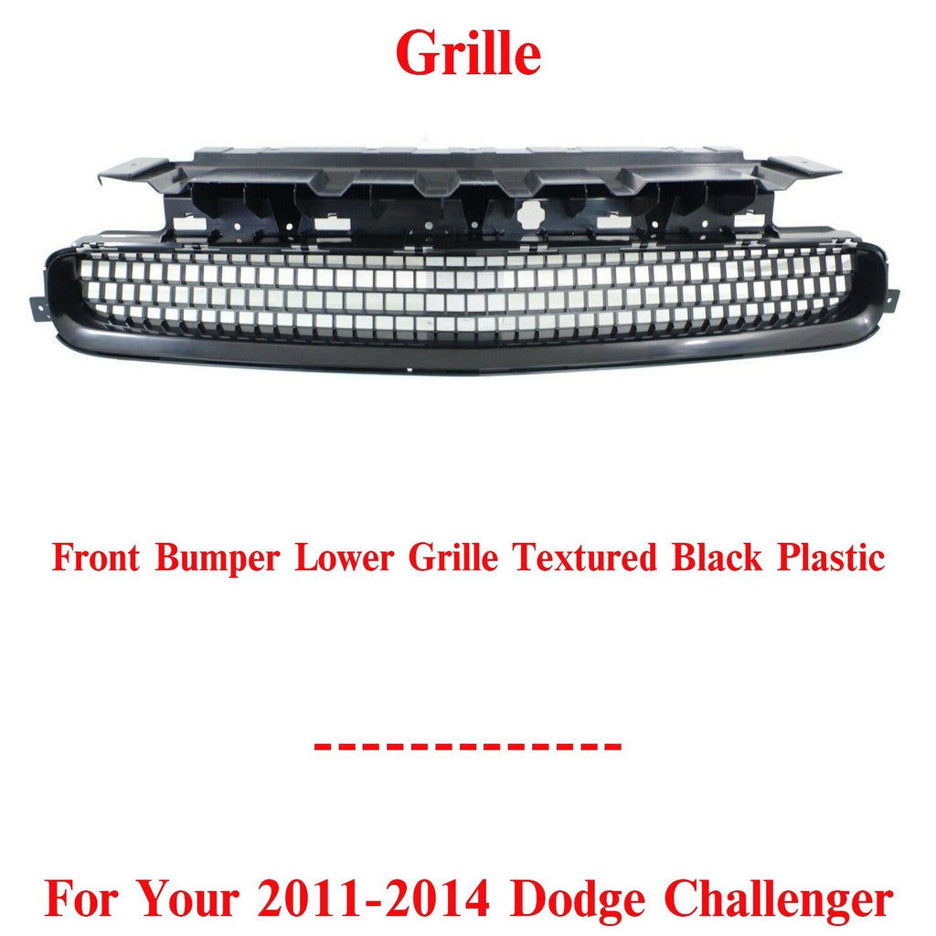 Front Bumper Lower Grille Textured Black Plastic For 2011-2014 Dodge Challenger