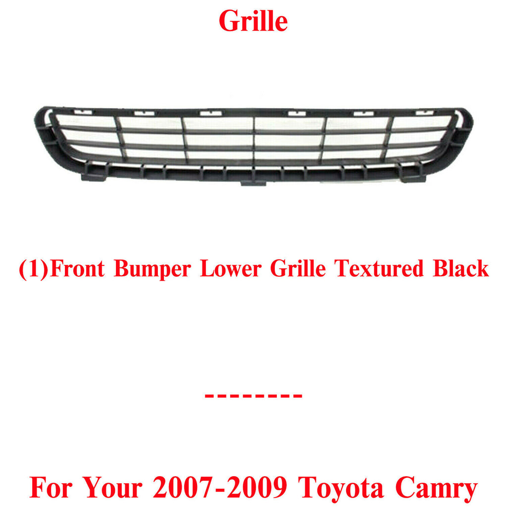 Front Bumper Lower Grille Textured Black Plastic For 2007-2009 Toyota Camry