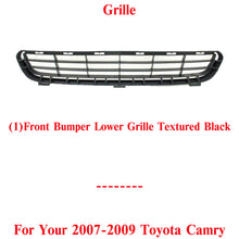 Load image into Gallery viewer, Front Bumper Lower Grille Textured Black Plastic For 2007-2009 Toyota Camry