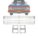 Silver Grille & Headlight Bezels For 85-88 Suburban / 85-87 Chevrolet C/K Series